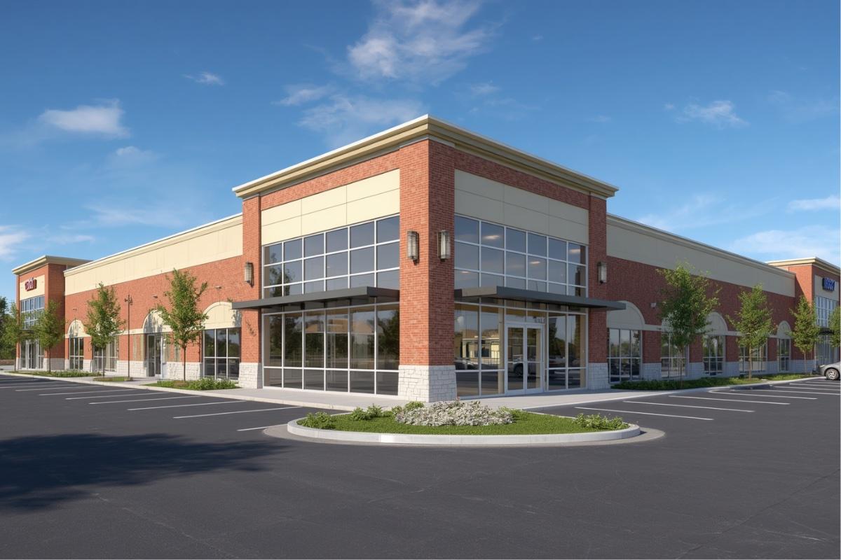 Single-tenant net-lease retail building with generic signage